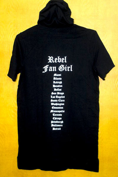 Rebel Fan Girl Branded Original Jet Black Kangaroo Hoodie For Women